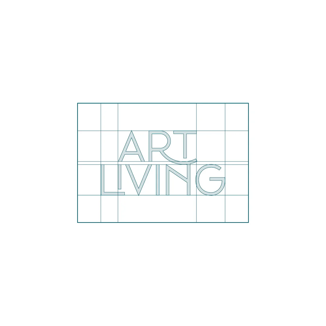 Nhdesign project Art Living: Construction grid applied to the logo structure