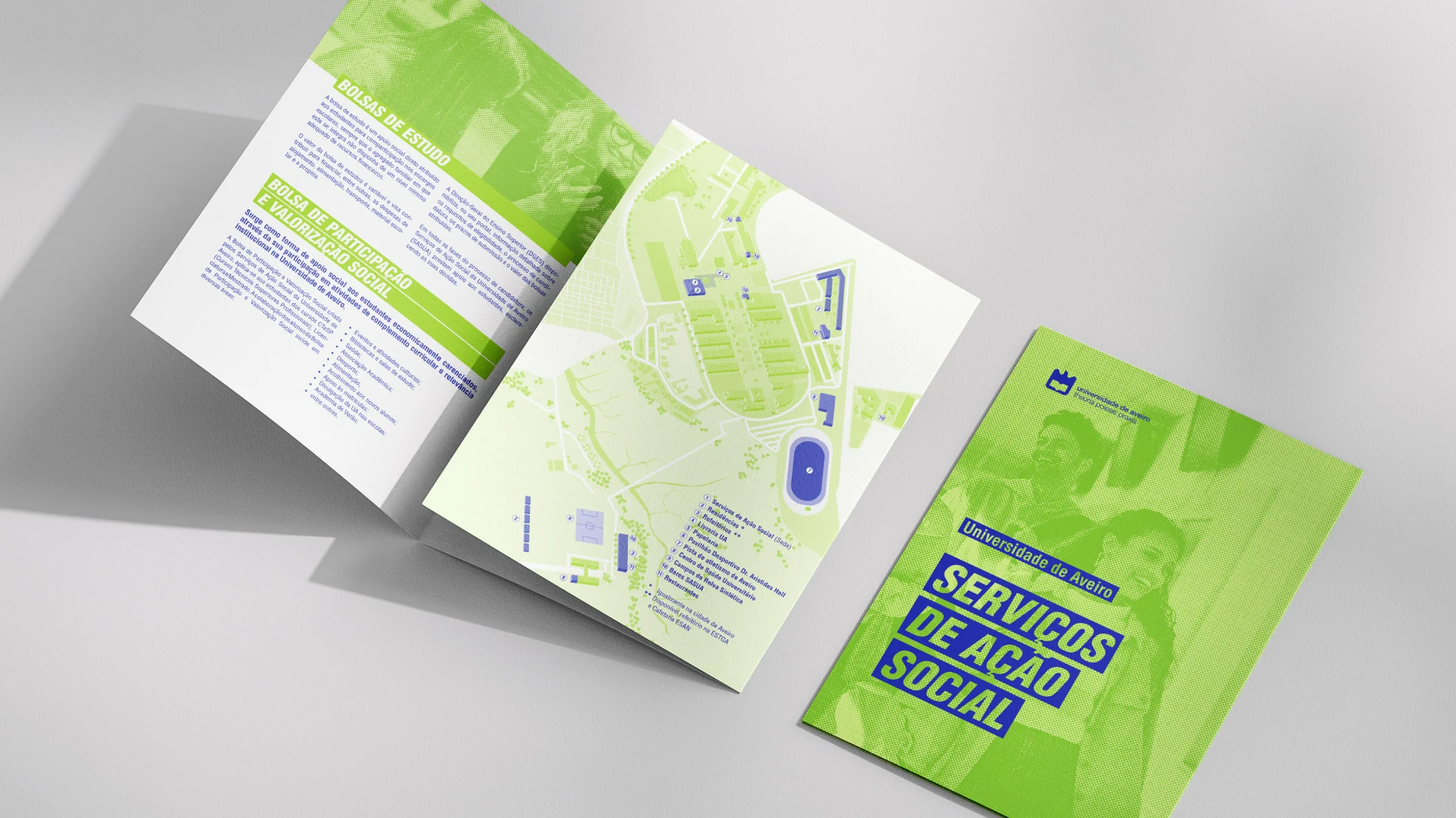 Nhdesign project Campi: Trifold brochure with clear information layout