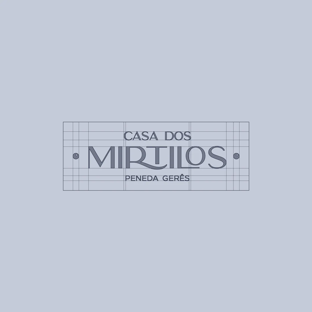 Nhdesign project Casa dos Mirtilos: Construction grid of the Casa dos Mirtilos logo.