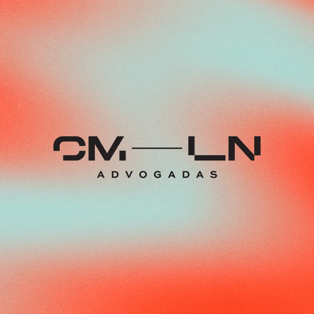 Nhdesign project CM-LN Advogadas: logo over red and blue gradient
