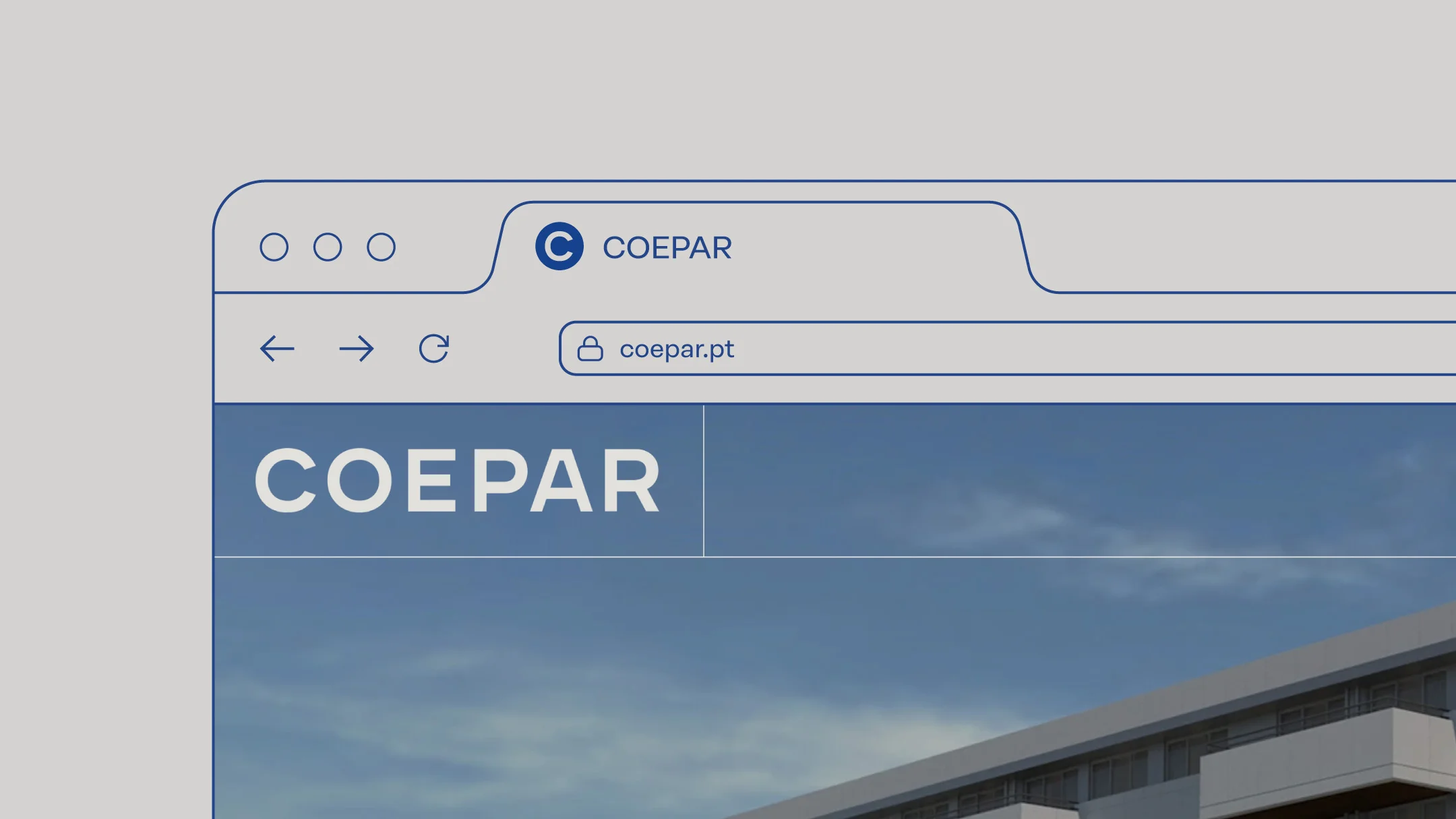 Nhdesign project Coepar: Coepar digital favicon for web interface in blue and white
