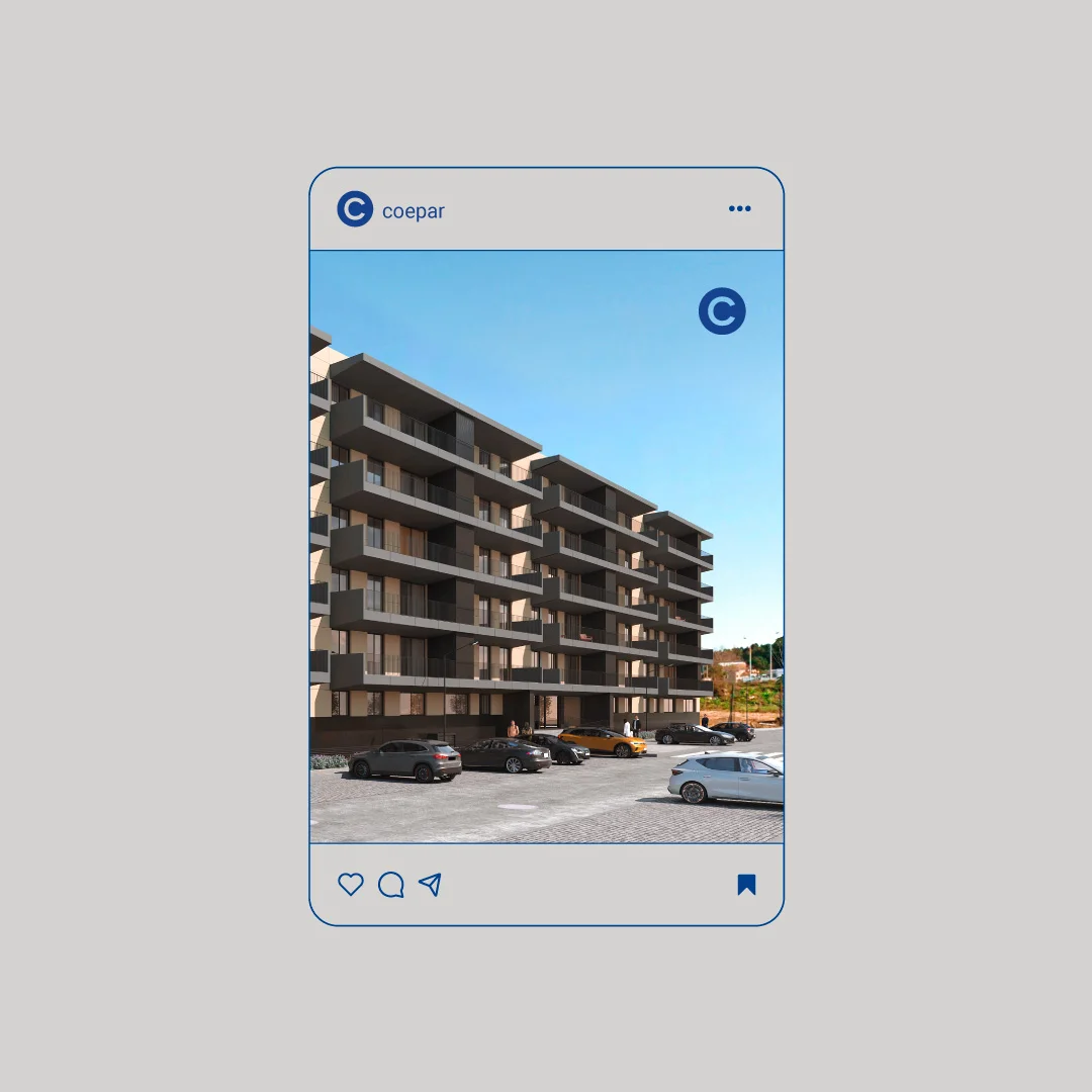 Nhdesign project Coepar: Social media post featuring a Coepar construction site photo