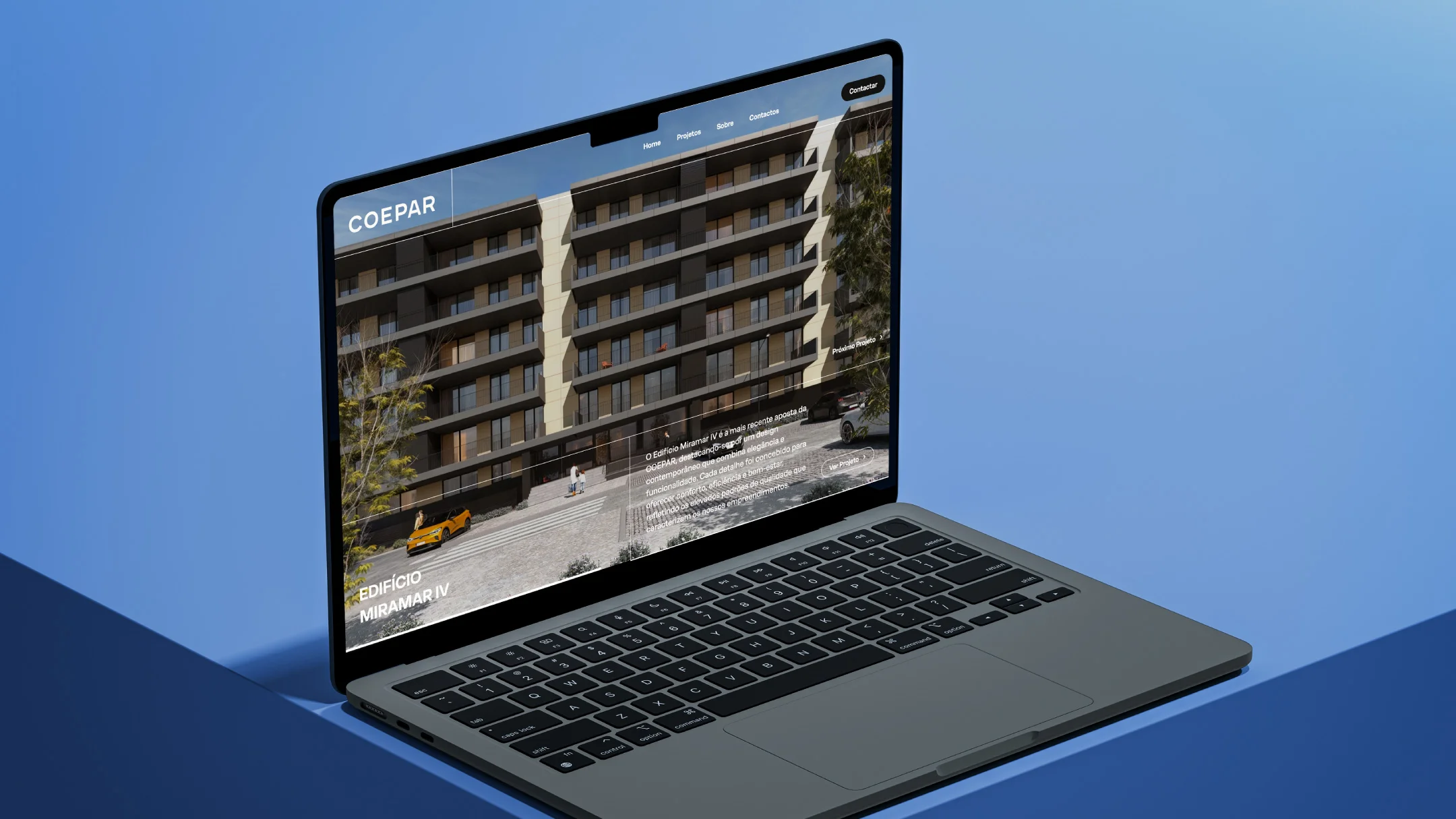 Nhdesign project Coepar: Coepar website displayed on a laptop screen