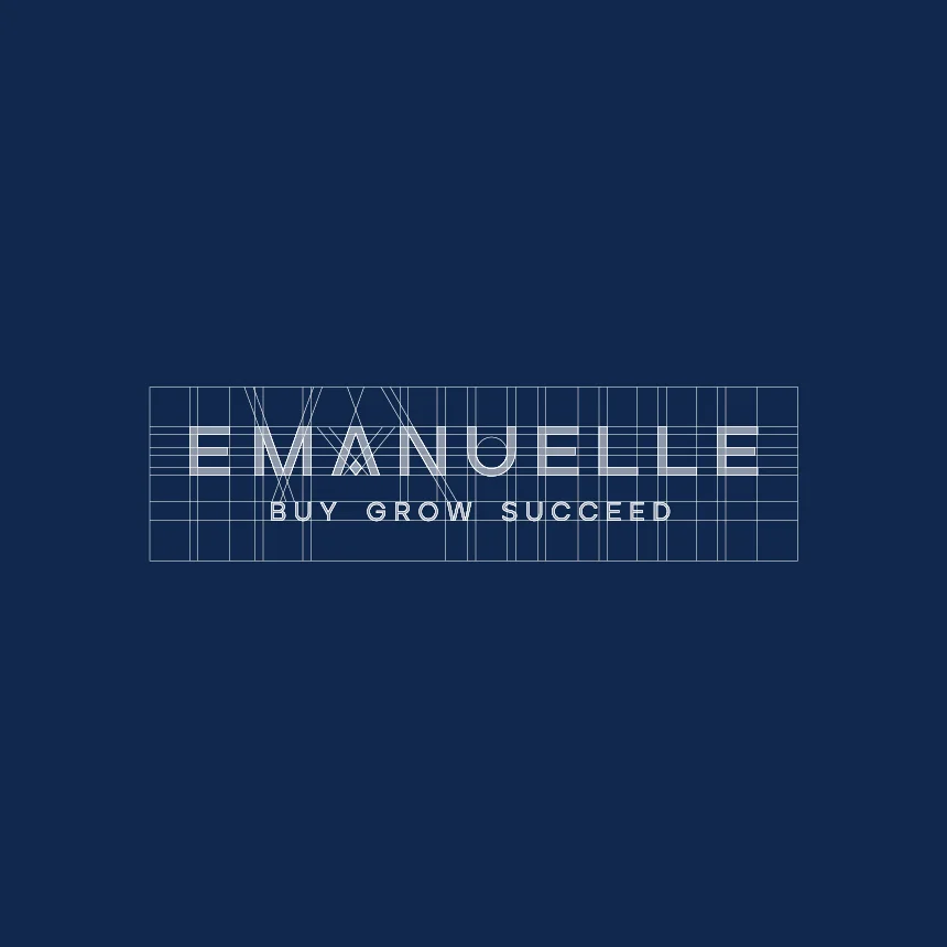 Nhdesign project Emanuelle: Construction and proportion study of the Emanuelle logo