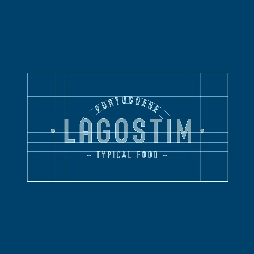 Nhdesign project Restaurante Lagostim: Definition of logo structure and alignment