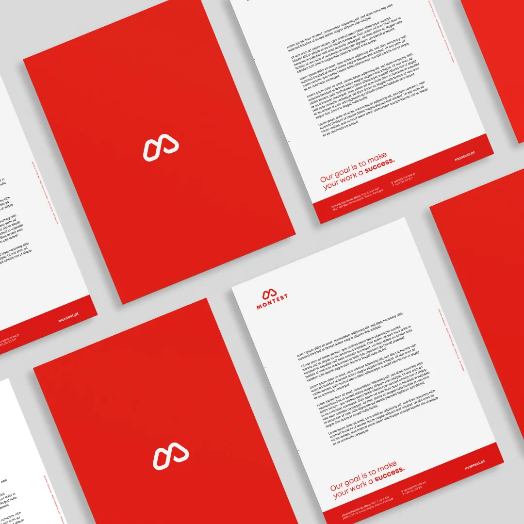 Nhdesign project Montest: Montest folders and documents in red and white.