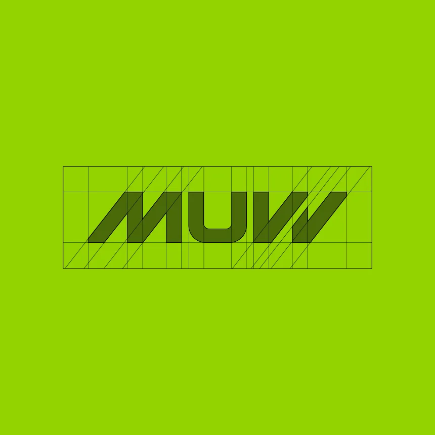 Nhdesign project MUVV: Construction and proportion study of the MUVV logo