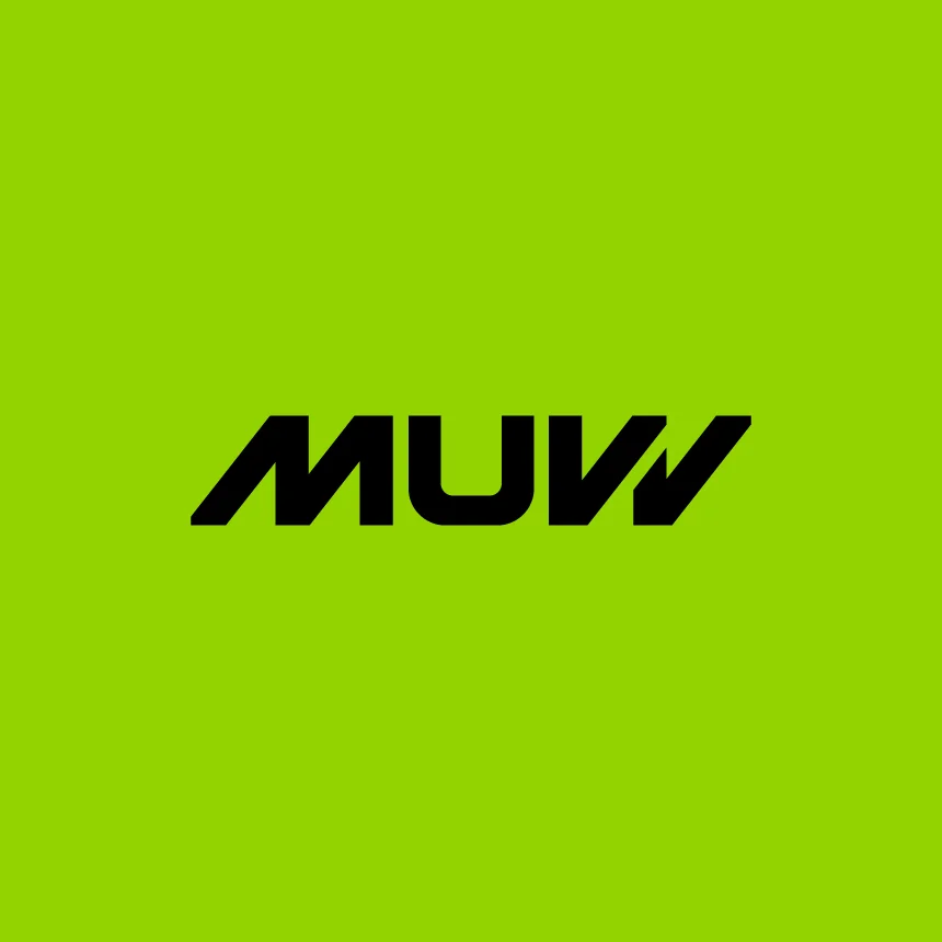 Nhdesign project MUVV: Logo with geometric language and a contemporary approach in high-contrast colour