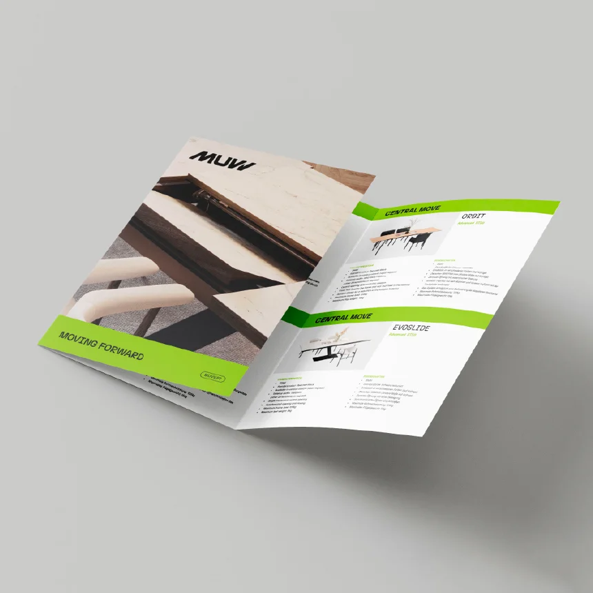 Nhdesign project MUVV: Promotional material with visual language consistent with the catalogue