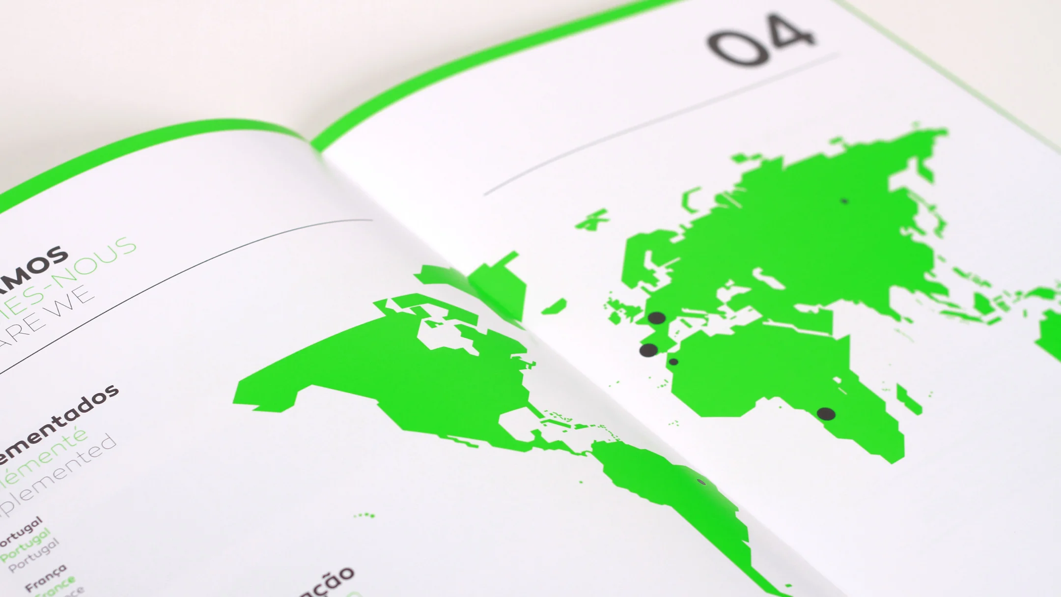 Nhdesign project NB Klima: NB Klima catalogue page with world map and green design
