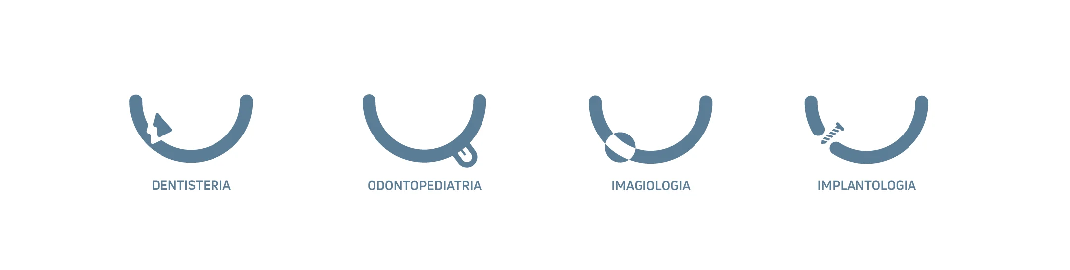 Nhdesign project OCEANUS: Set of Oceanus Oral Center graphic icons in blue