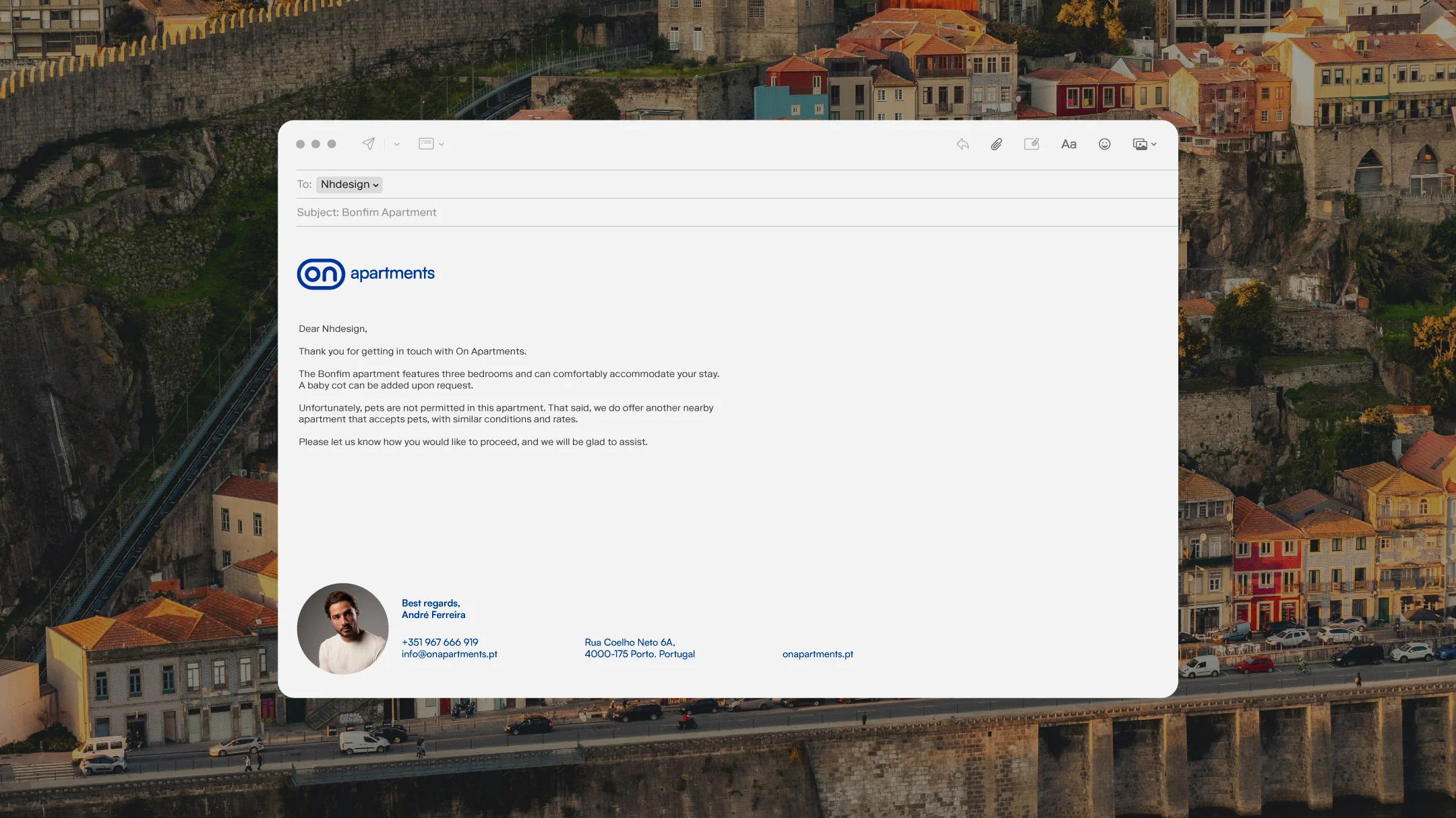 Nhdesign project ON: Email layout and signature aligned with the ON identity