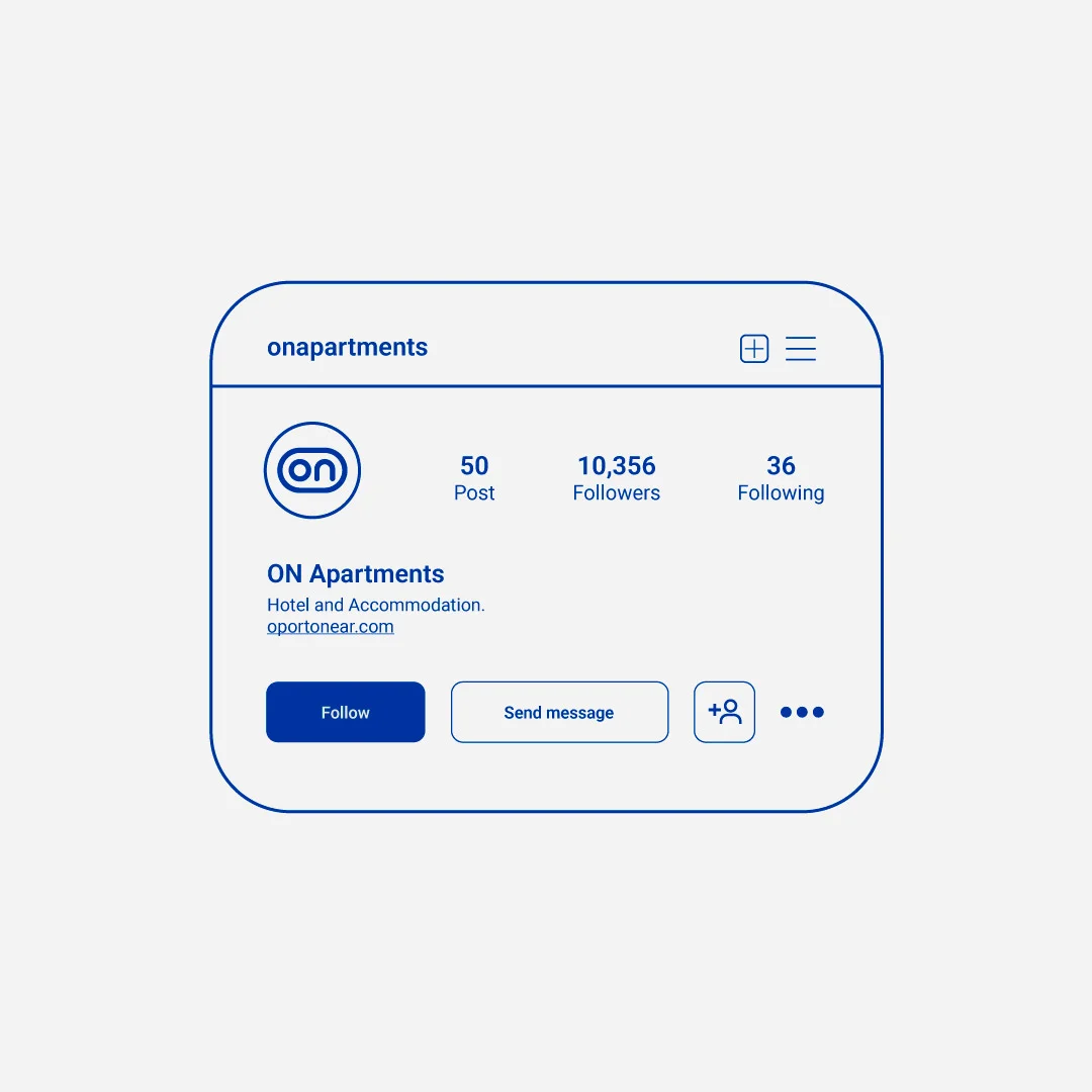 Nhdesign project ON: Social media profile template featuring the ON identity