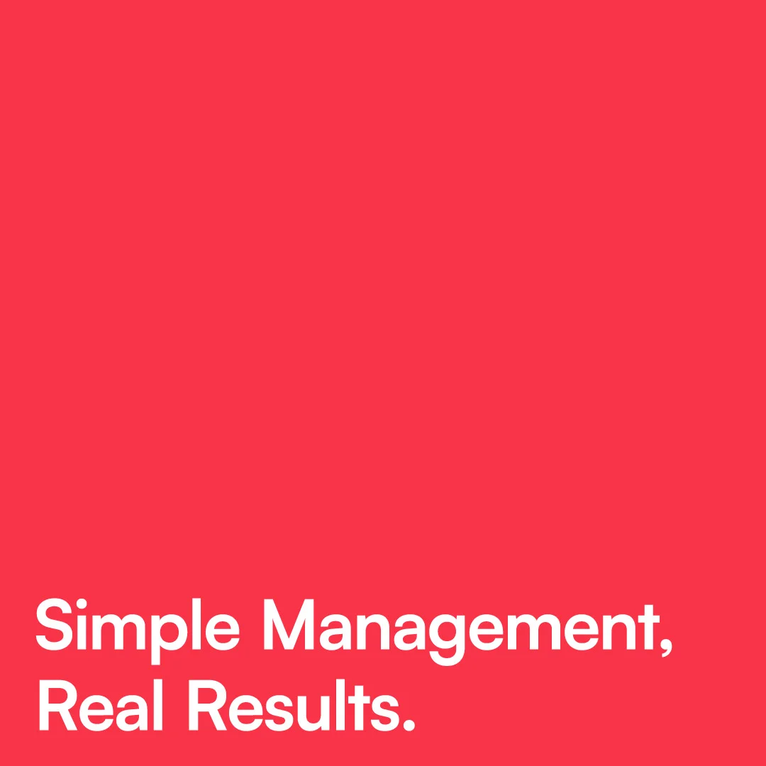 Nhdesign project ON: Typographic composition featuring the slogan Simple Management Real Results