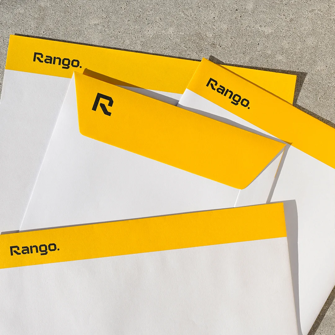 Projeto Rango da Nhdesign: Aplicação da identidade em envelopes