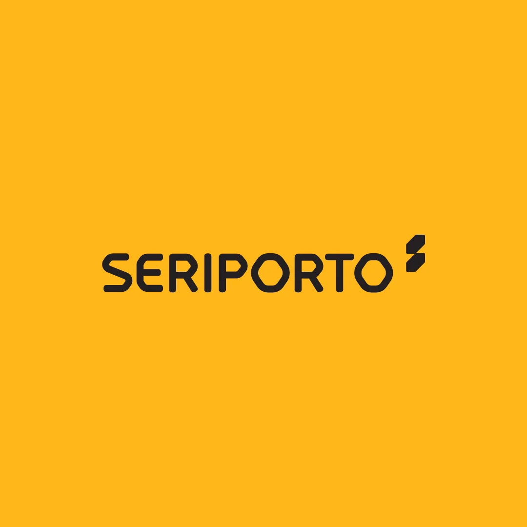 Nhdesign project Seriporto: Seriporto logo on a yellow background.