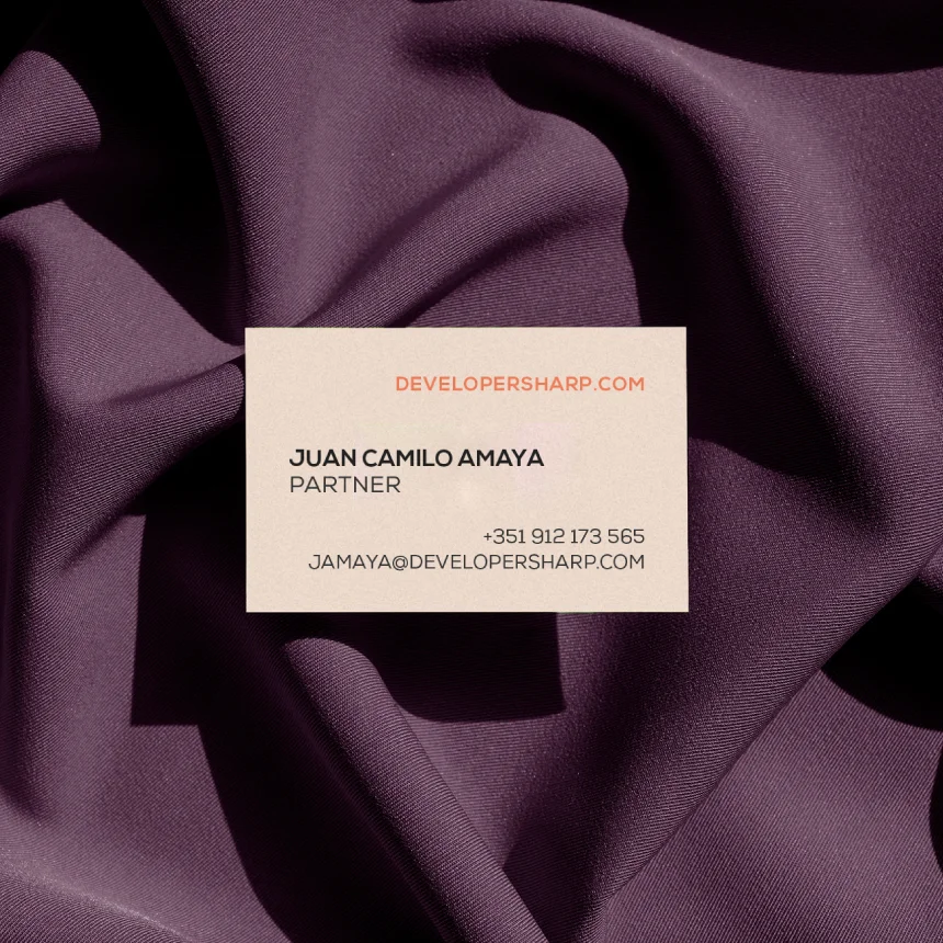 Nhdesign project Sharp Developers: Sharp Developers card on a purple background.