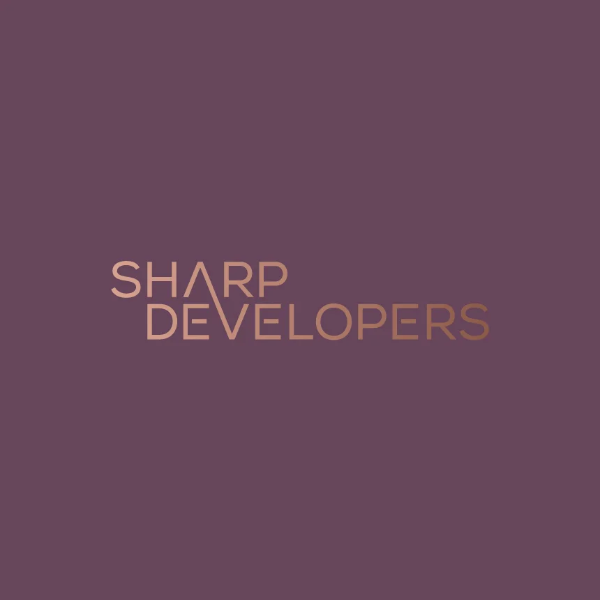 Nhdesign project Sharp Developers: Sharp Developers logo on a purple background.