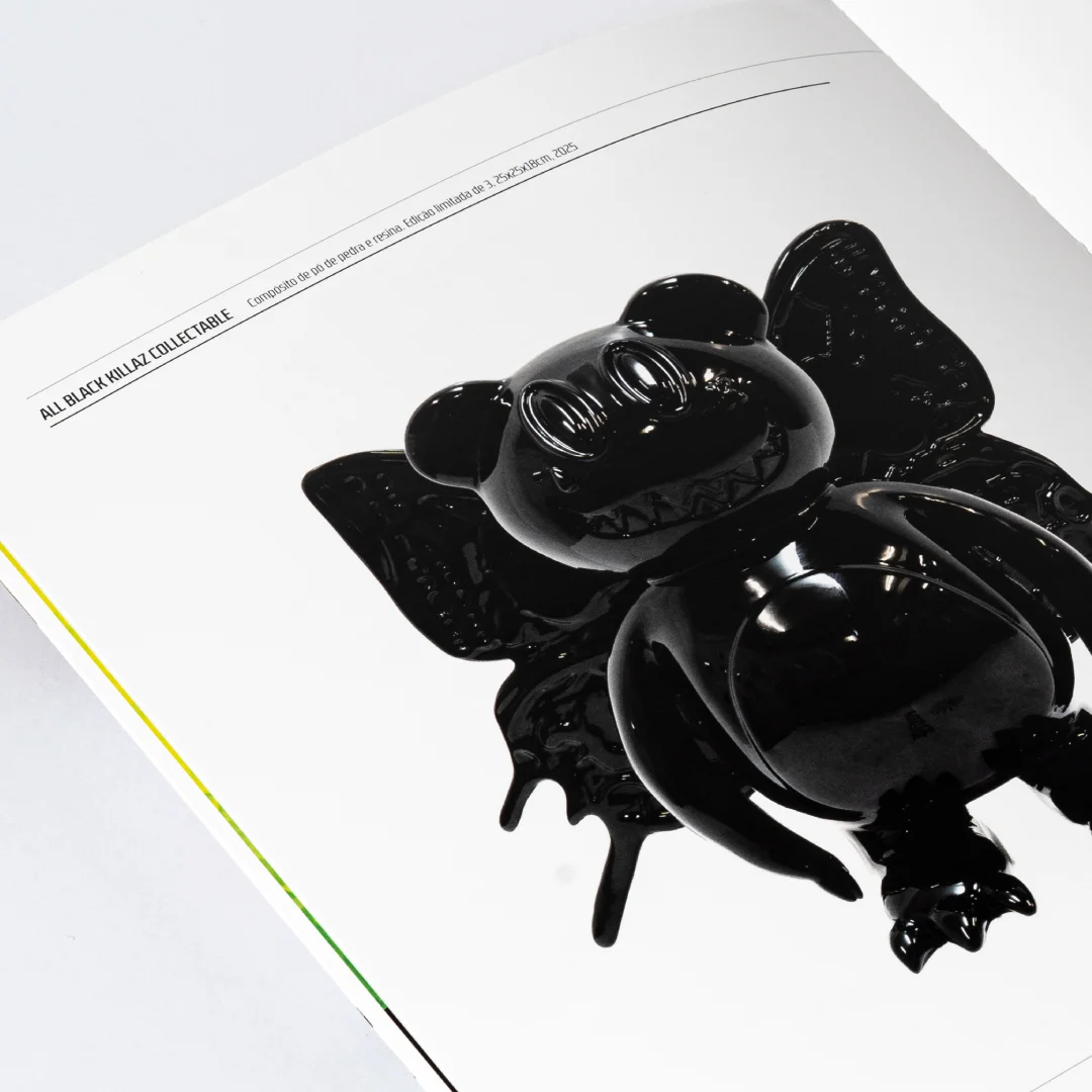 Projeto Collateral Beauty da Nhdesign: Integração de uma obra do artista Killa na composição editorial