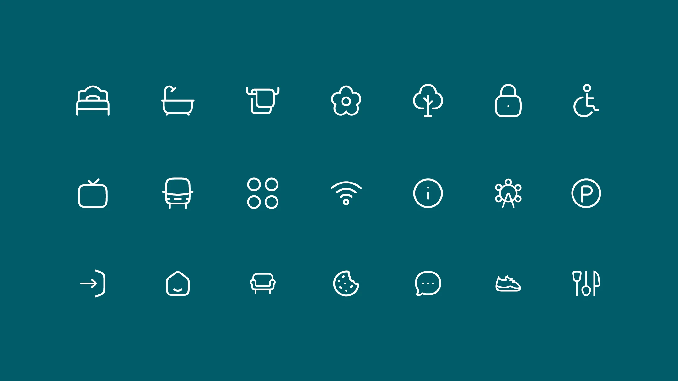Nhdesign project Art Living: Icon set developed to represent amenities and services