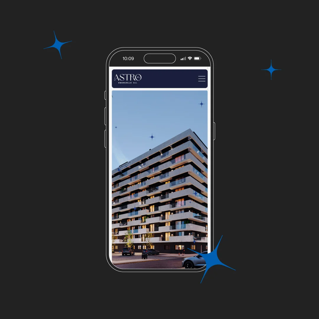 Projeto Astro Sul da Nhdesign: Site adaptado para telemóvel