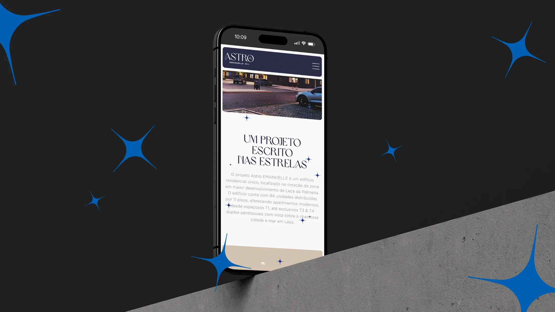 Projeto Astro Sul da Nhdesign: Site adaptado para telemóvel