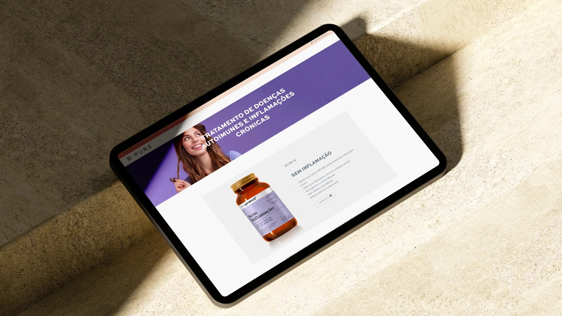 Nhdesign project Bpure: Responsive website on ipad