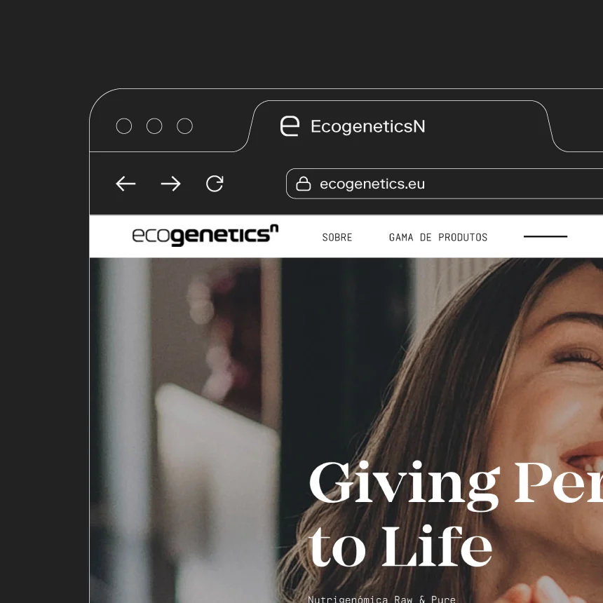 Projeto EcogeneticsN da Nhdesign: Logotipo de tamanho reduzido