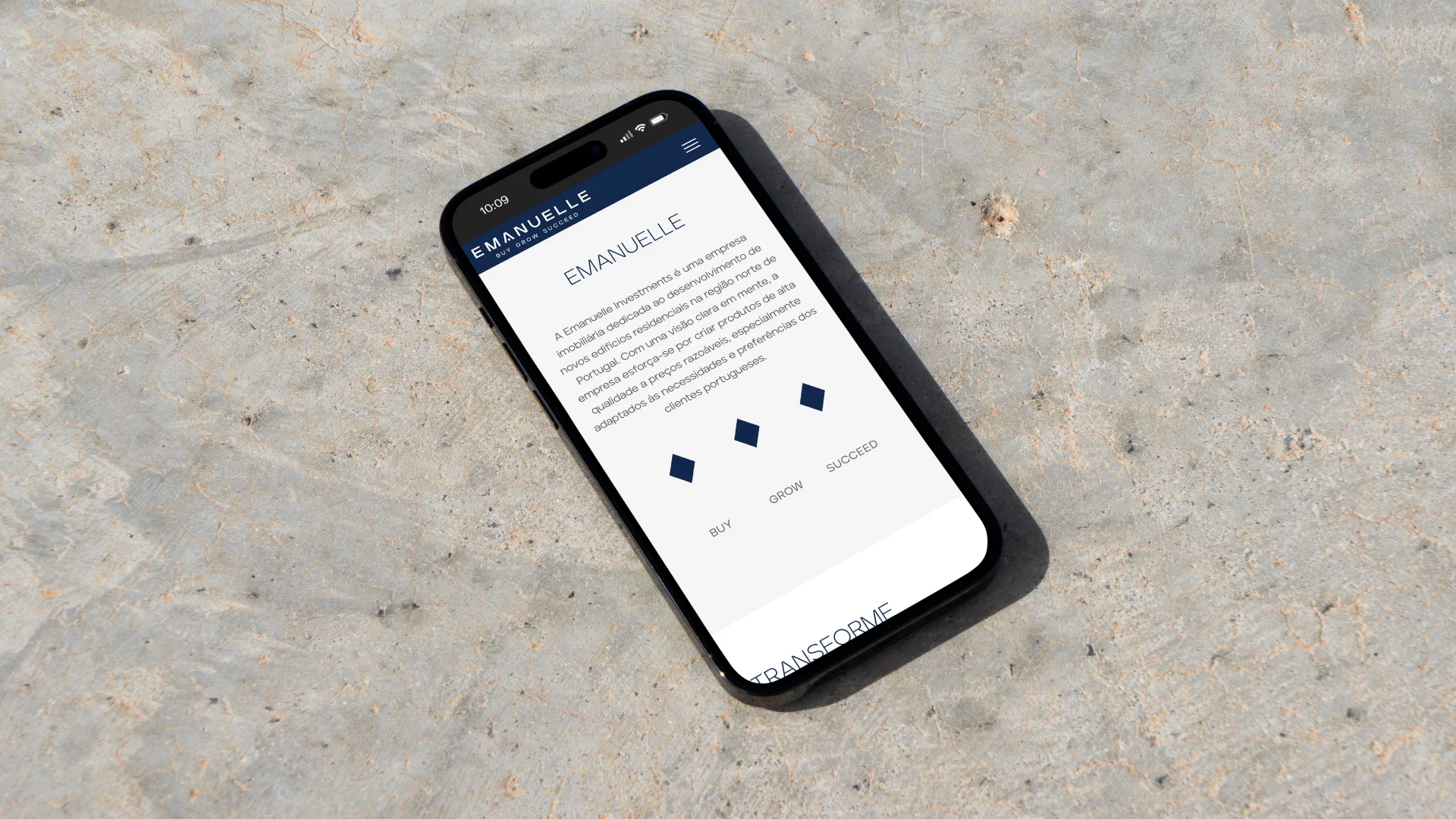Nhdesign project Emanuelle: Responsive website on mobile