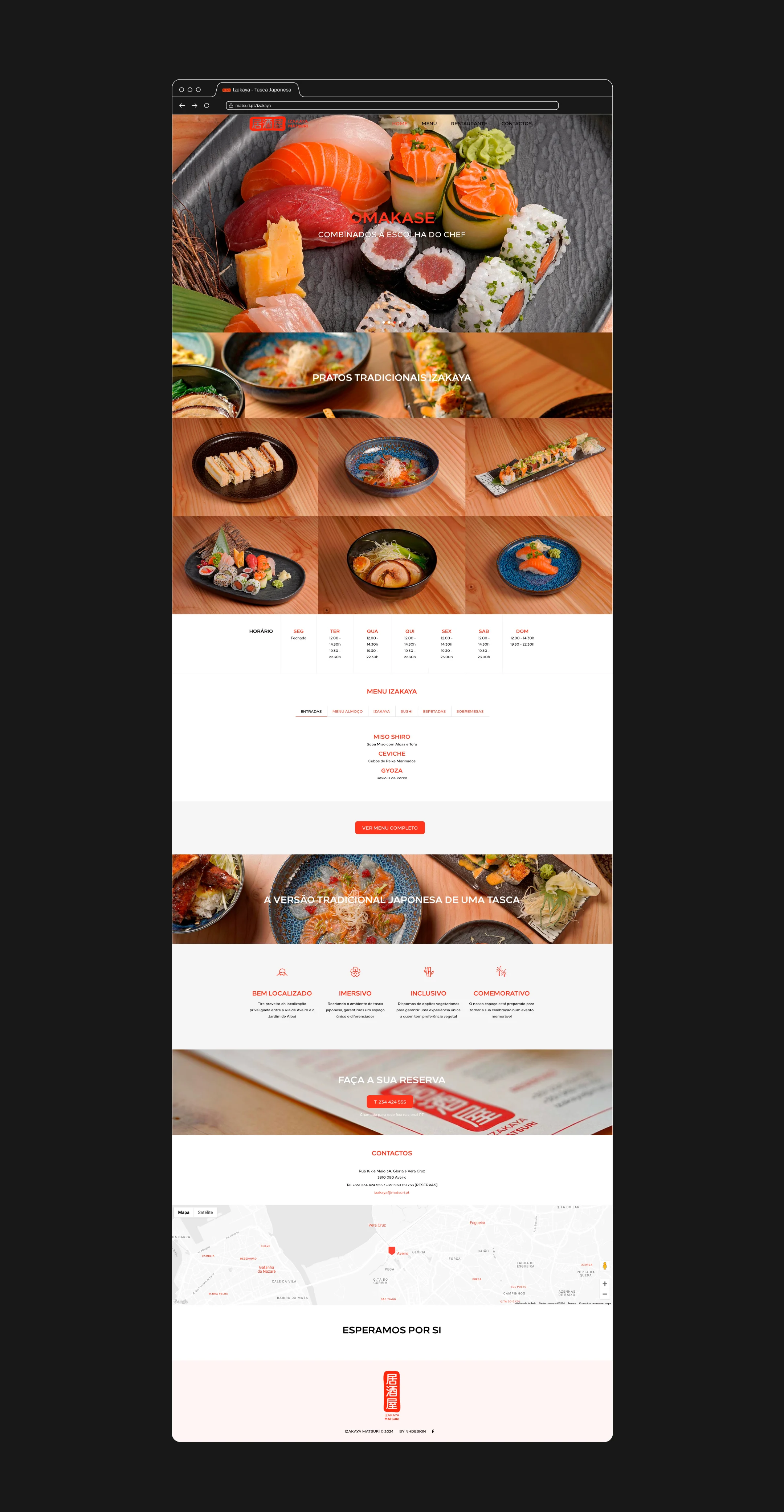 Nhdesign project Izakaya Matsuri: Responsive website on desktop