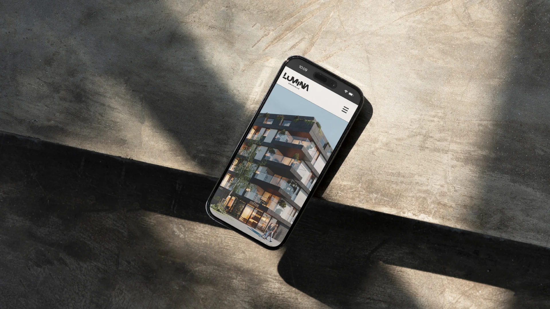 Nhdesign project Lumina: Responsive website on mobile