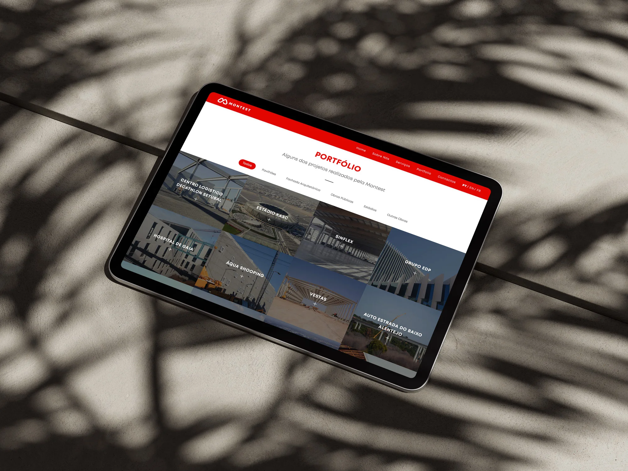 Projeto Montest da Nhdesign: Site adaptado para ipad