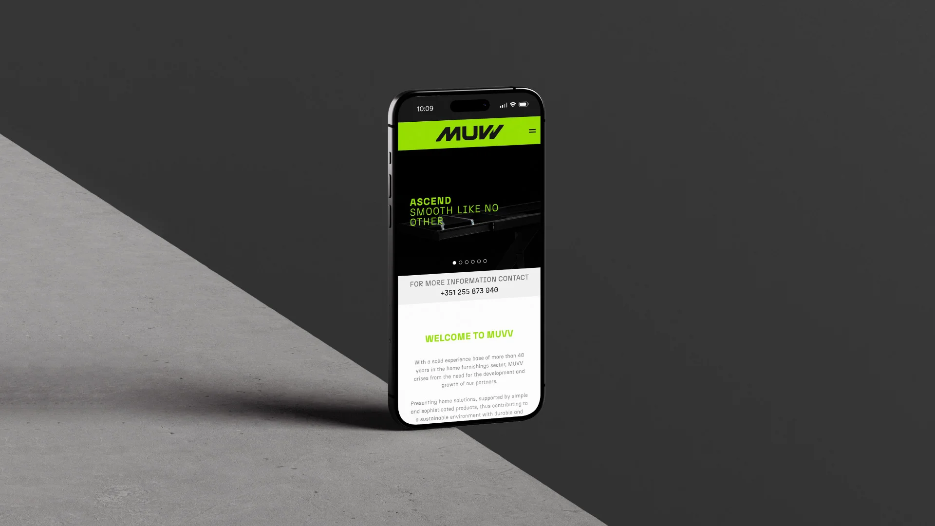 Projeto MUVV da Nhdesign: Site adaptado para telemóvel