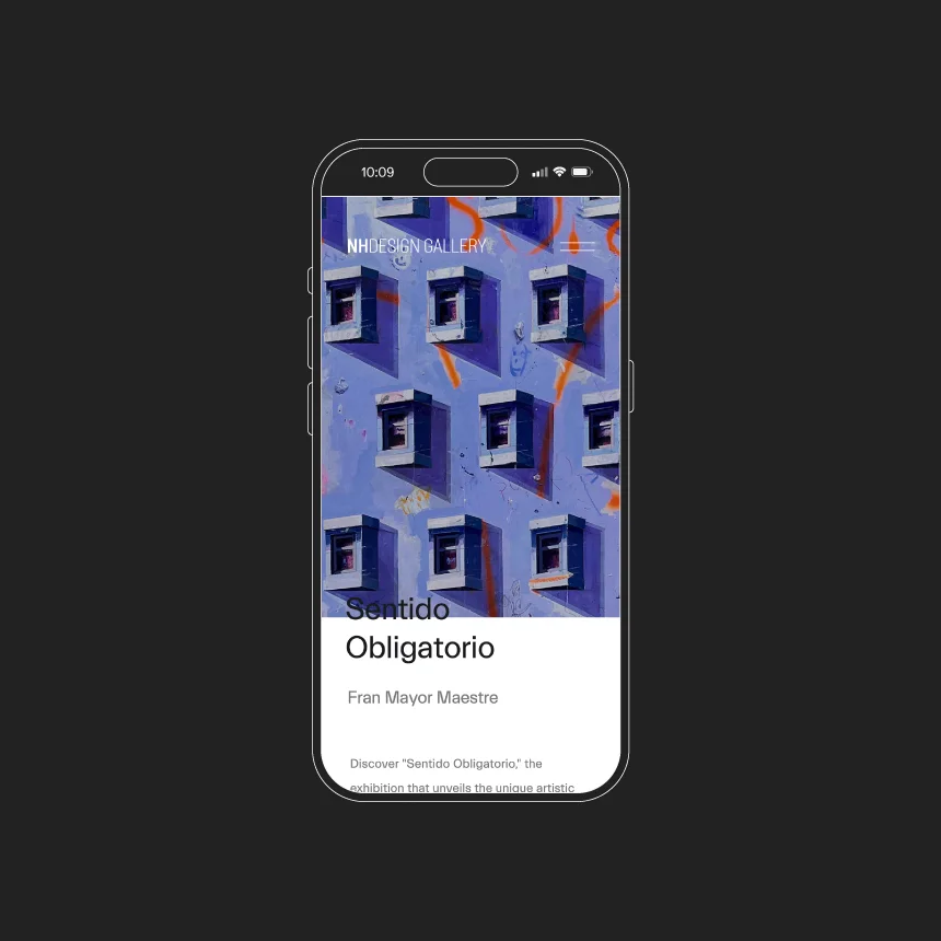 Nhdesign project Nhgallery: Responsive website on mobile
