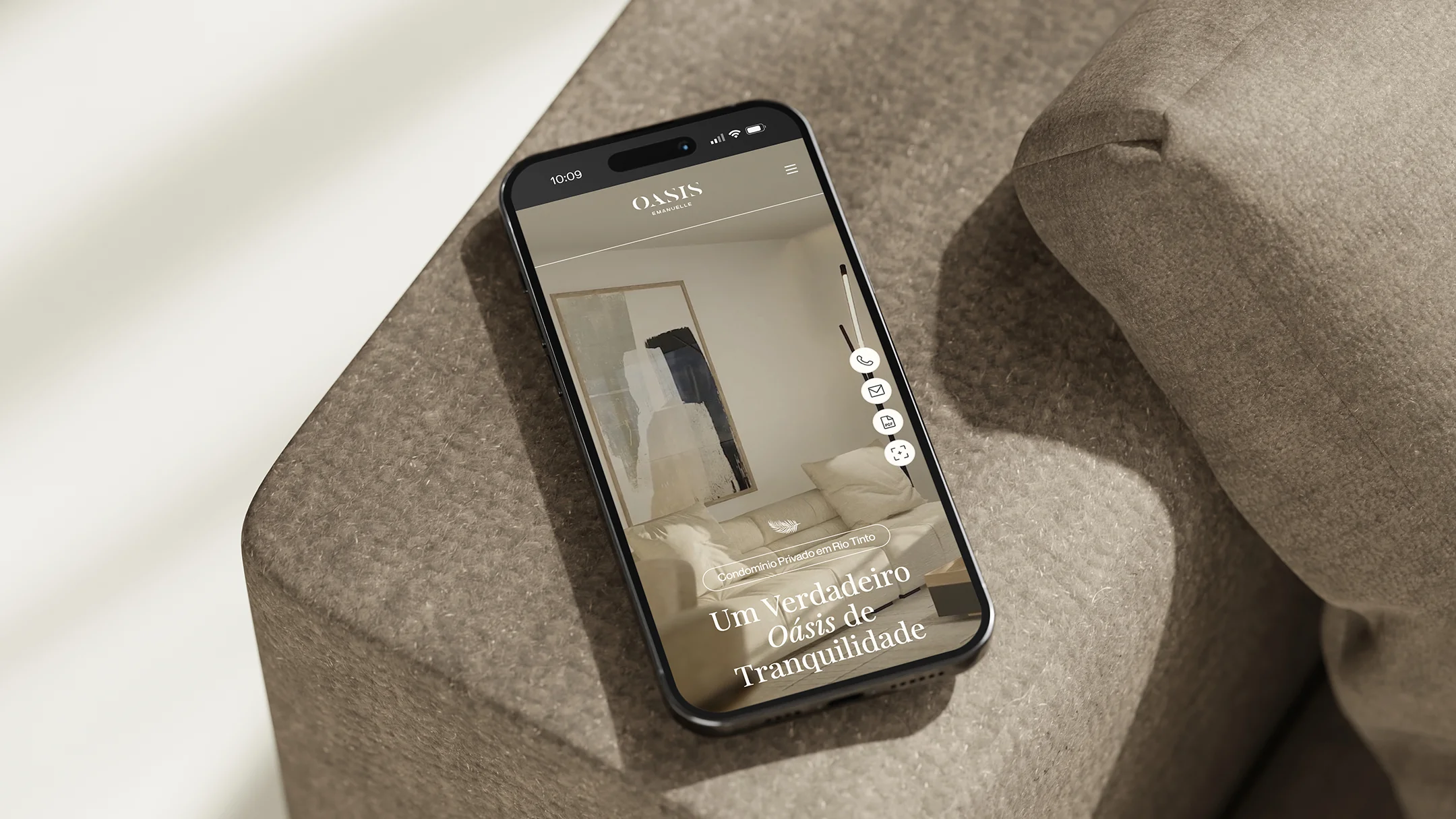 Nhdesign project Oasis: Responsive website on mobile