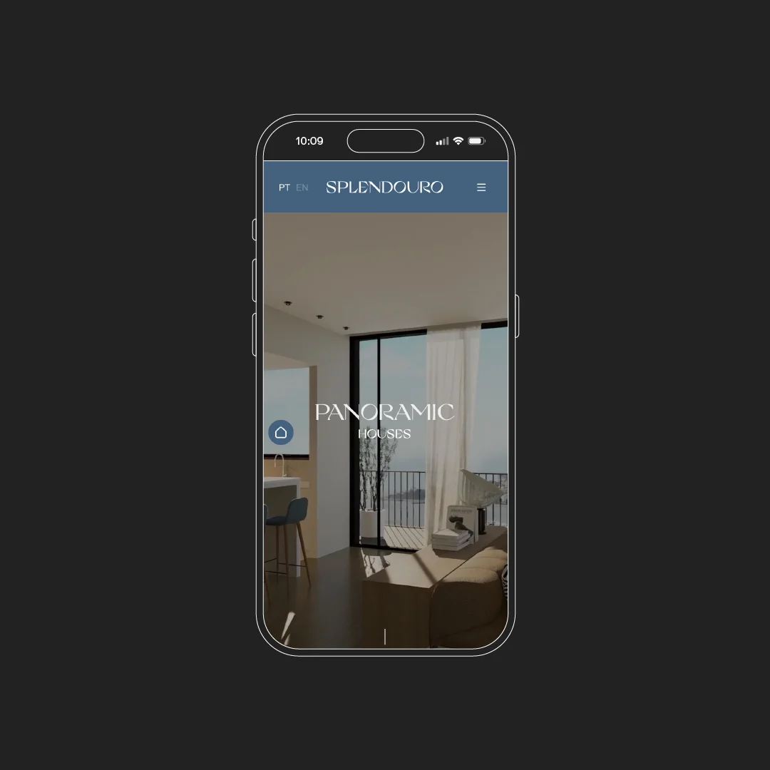 Projeto Splendouro da Nhdesign: Site adaptado para telemóvel